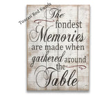 The Fondest Memories Are Made When Gathered Dining Room Sign