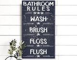 Bathroom Rules Wall Sign