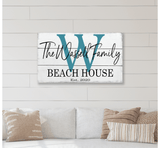 Beach House Personalized Family Name Sign