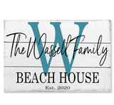 Beach House Personalized Family Name Sign