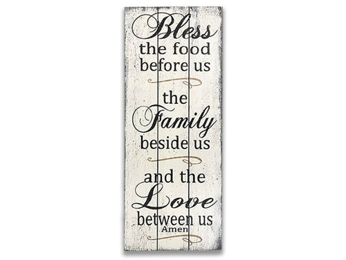 Bless The Food Before Us, Kitchen Sign, Dining Room Sign Pallet Wood Sign, free good shipping, bless this family