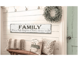 Family Where Life Begins Wooden Sign