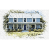 Watercolor Custom House Print