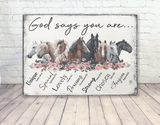 God Says You Are Wood Sign
