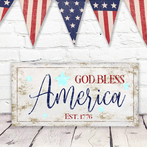 God Bless America Vintage Sign