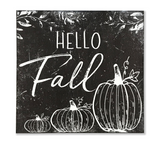 Hello Fall Black and White Wall Sign