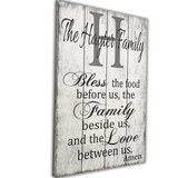 custom bless the food before us personalized wood wall sign