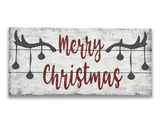 merry christmas wall sign with antlers christmas balls design