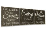 serenity prayer 3 pc sign wooden wall set