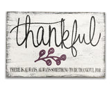 thankful wooden wall sign