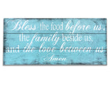 bless the food before us wood wall sign dining kitchen