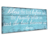 bless the food before us wood wall sign dining kitchen