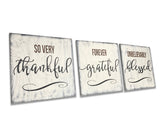 So Very Thankful Grateful Blessed Wood Sign Set