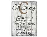 Bless The Food Before Us Personalized Wood Sign Dining Decor