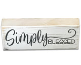 Simply Blessed Wood Box Sign