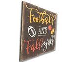 Football And Fall Y'All Wood Sign