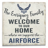 Welcome To Our Home Military Wood Sign