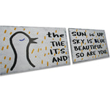 The Sun Is Up The Sky Is Blue It's Beautiful And So Are You Wood Sign Set