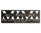Mimi We Love You Personalized Wood Sign