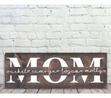Mom personalized wooden wall shelf sign