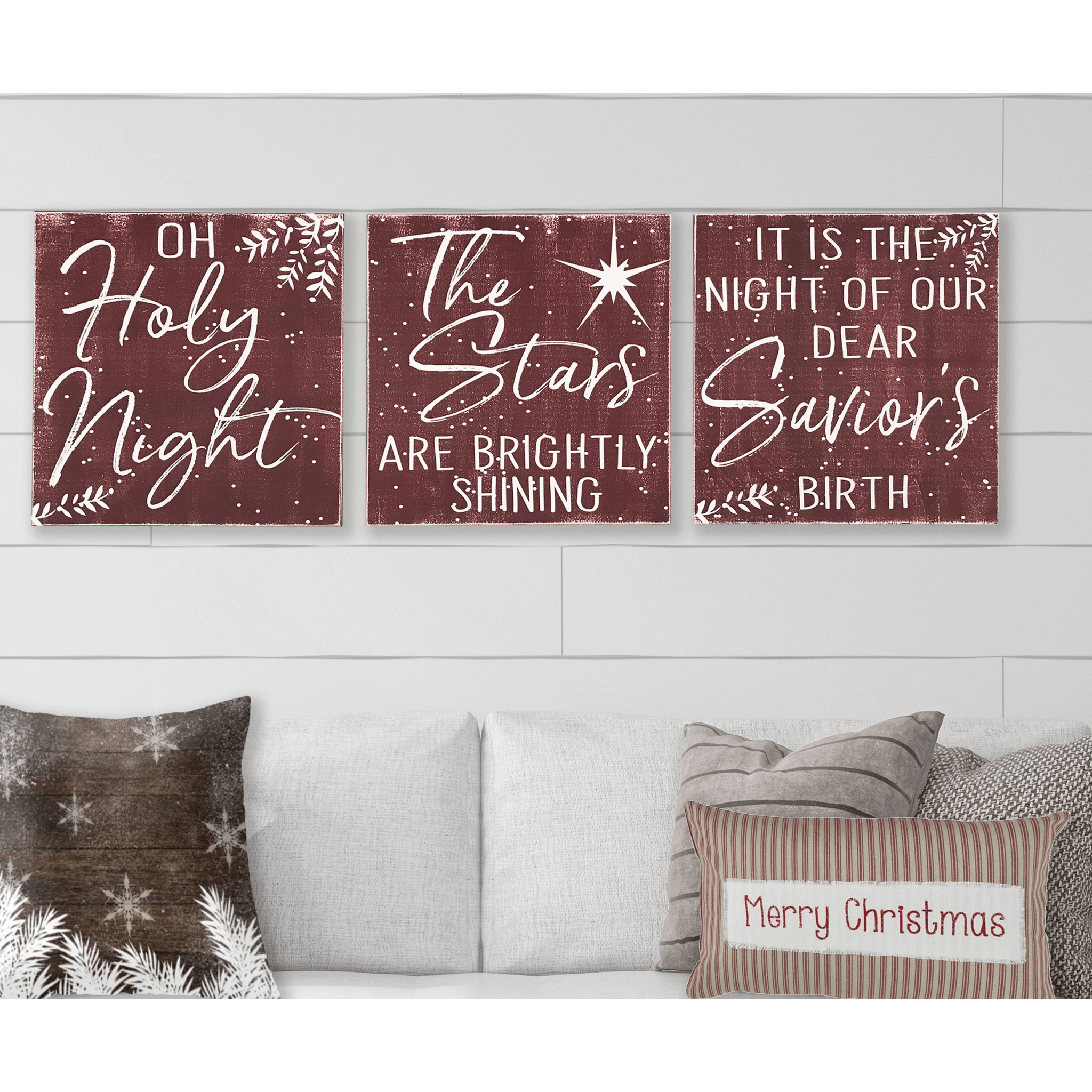 Oh Holy Night 3 pc wall sign set – Rusticly Inspired Signs