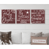 Oh Holy Night 3 pc wall sign set