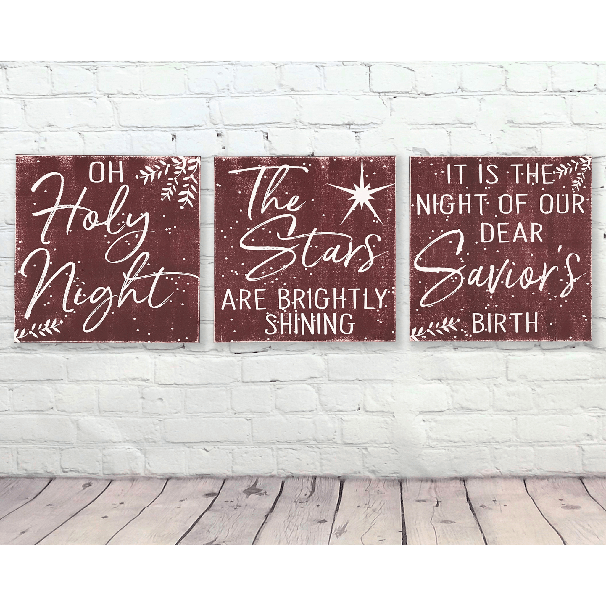 Oh Holy Night 3 pc wall sign set – Rusticly Inspired Signs