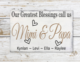 Our Greatest Blessings Personalized Wood Sign