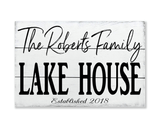 Lake House Personalized Family Name Sign