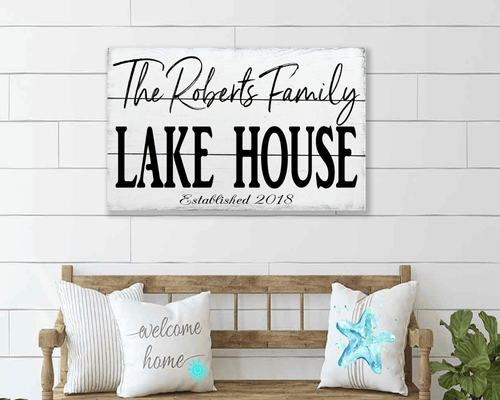 Lake House Personalized Family Name Sign