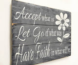Accept What Is Christian Wall Art with floral design Christian gifts