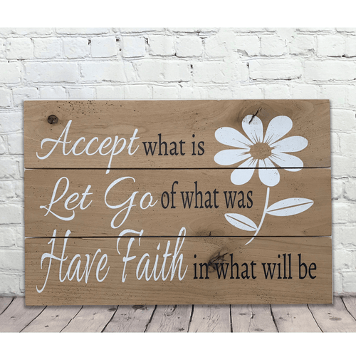 Accept What Is Inspirational Wood Wall Decor