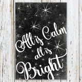 All Is Calm All Is Bright Christmas Wallhanging