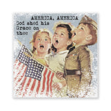 America God Shed His Grace On Thee Watercolor Patriotic Sign