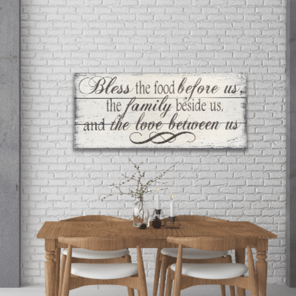 Bless The Food Dining Room Wall Decor | Rusticly Inspired Signs