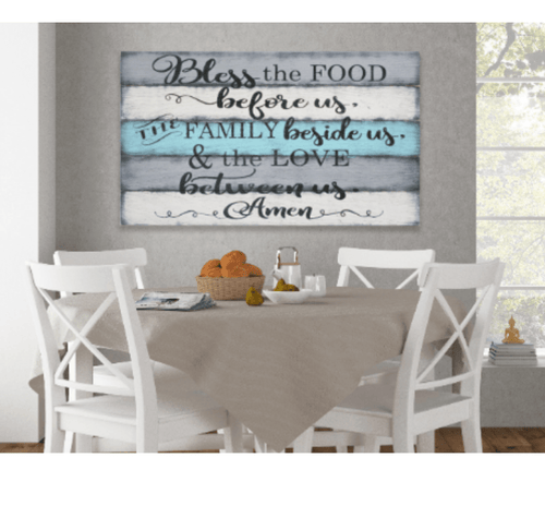Bless The Food Before Us Kitchen Dining Room Wall Decor