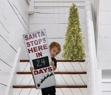 Santa Stops Here Wood Sign Christmas Countdown