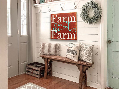 Farm Sweet Farm Wood Sign