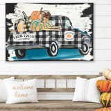 Farm Fresh Pumpkins Plaid Truck Sign