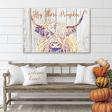 Hey There Pumpkin Wood Canvas Wall Hanging