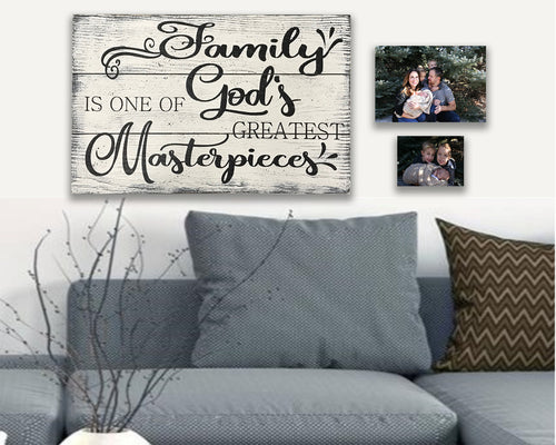 family is one of God's greatest masterpieces wood wall sign