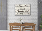 Meals And Memories Are Made Here Dining Room Kitchen Wall Decor