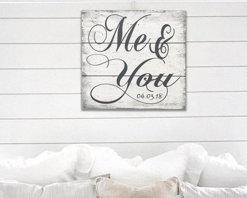 Me And You Wood Sign Personalized with Date