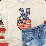 Stars And Stripes Peace Sign 4th of July Tshirt