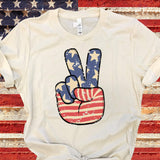 Stars And Stripes Peace Sign 4th of July Tshirt