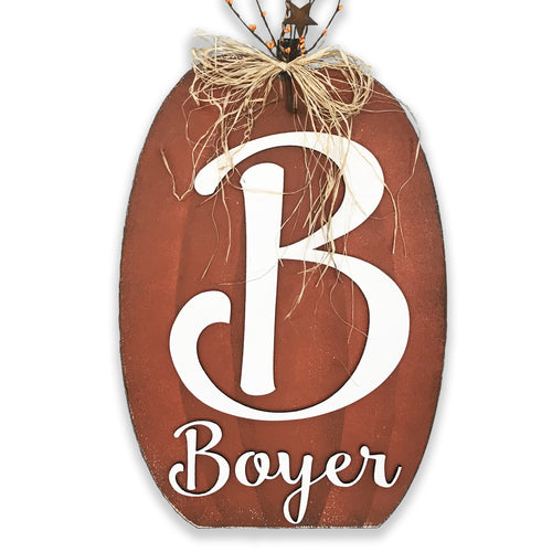 Personalized Pumpkin Wood Fall Autumn Decor