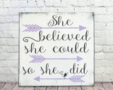 She Believed She Could So She Did Girls Kids Room Decor