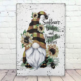 Sunflower Wishes And Honey Bee Kisses Gnome Sign