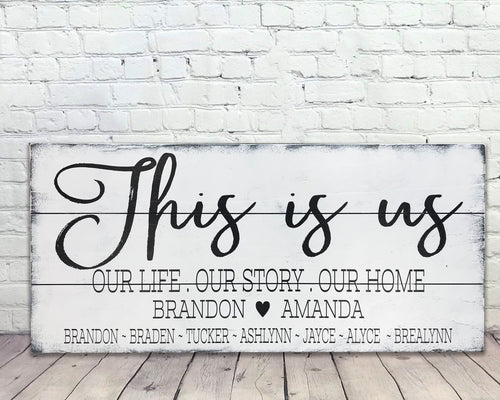 This Is Us Wood Wall Sign Personalized Name Sign