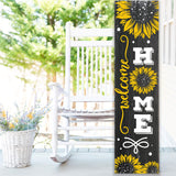 Welcome Home Sunflower Wood Porch Sign
